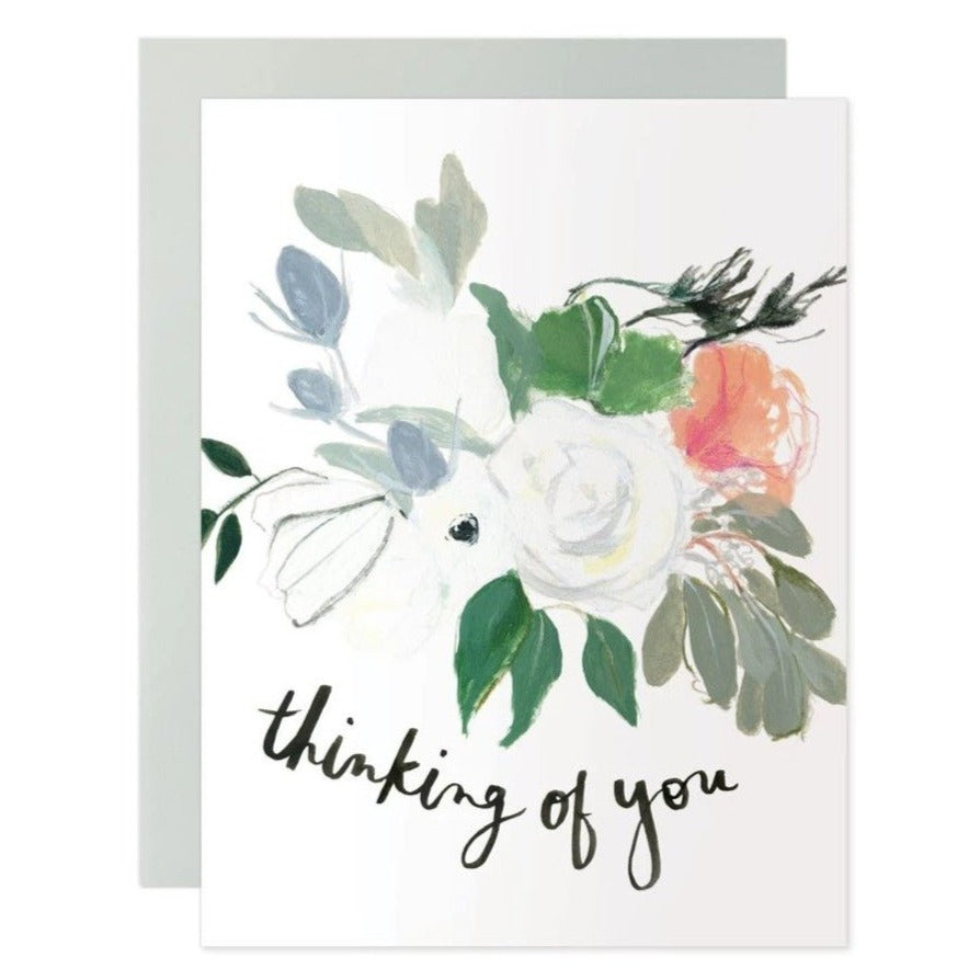 thinking of you floral greeting card