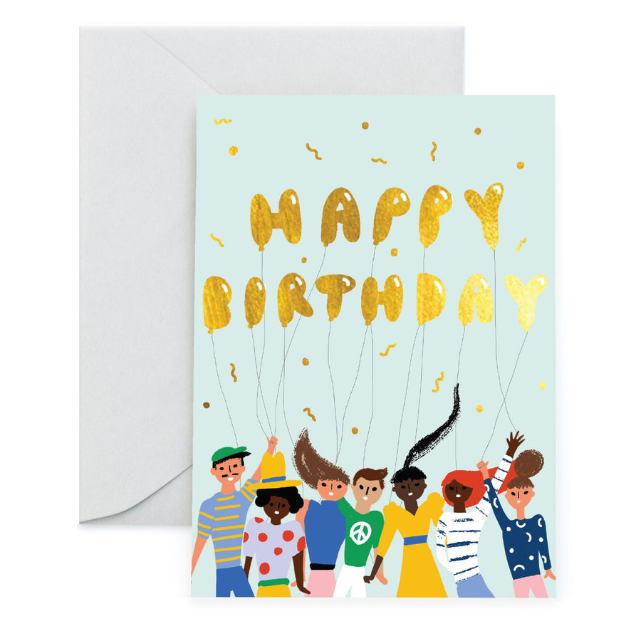 Tomodachi Balloons Birthday Card