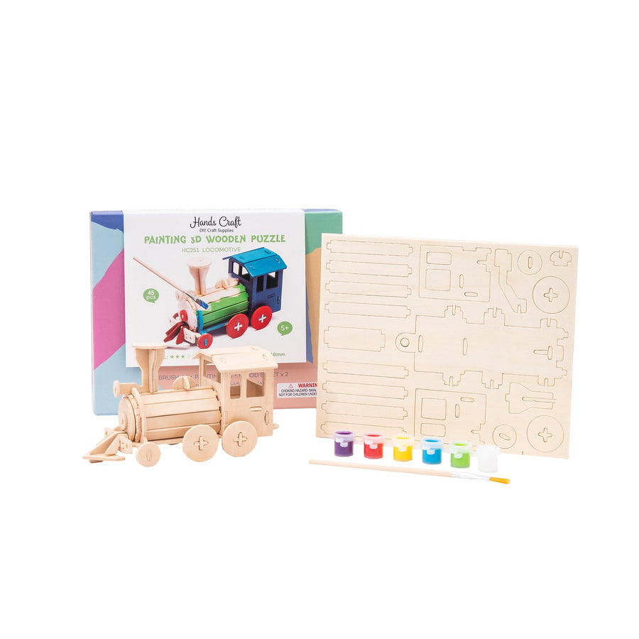 3D Wooden Puzzle Paint Kit - Train