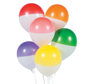 Two Toned Rainbow Balloons 12 pack
