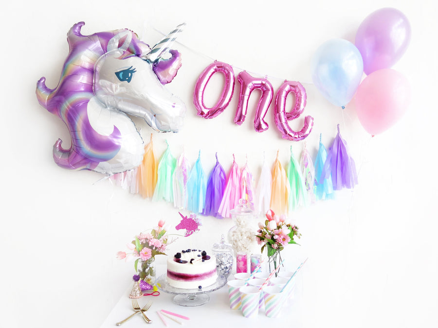 Pastel Rainbow Unicorn Balloon