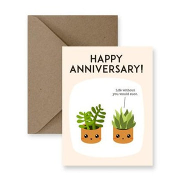 anniversary succulent greeting card