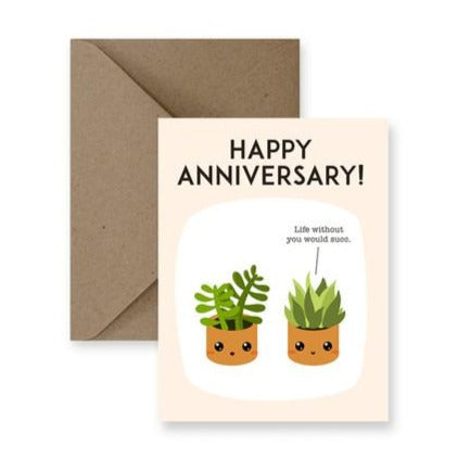 anniversary succulent greeting card
