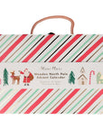 Wooden North Pole Advent Calendar Suitcase