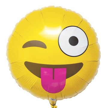 winking smiling tongue emoji balloon