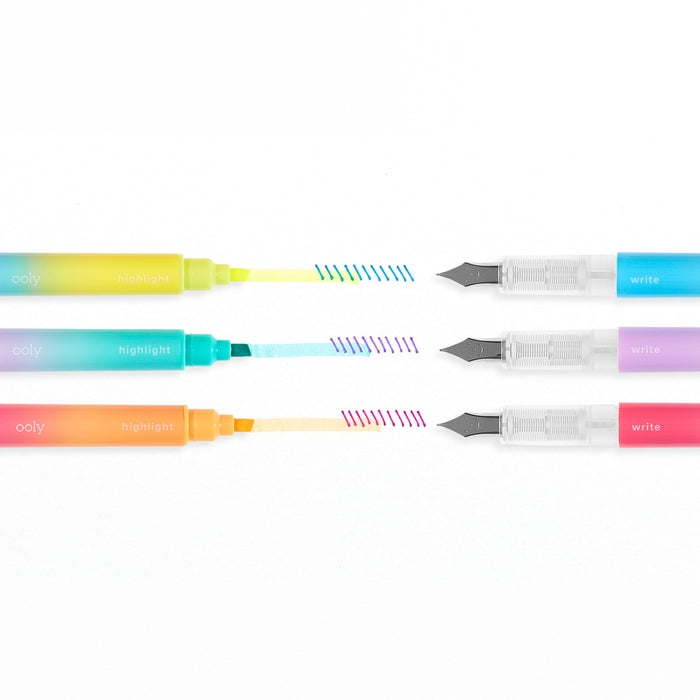 Writer's Duo Double-Ended Fountain Pens & Highlighters
