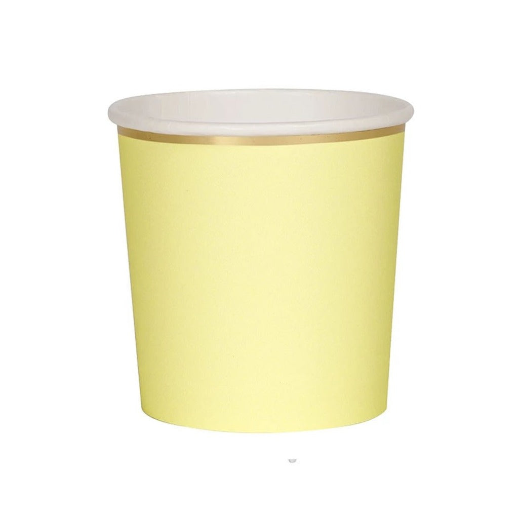 pale yellow tumbler paper cup
