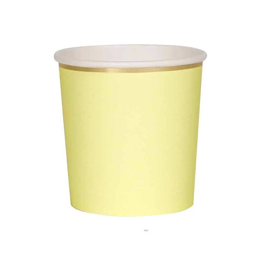 pale yellow tumbler paper cup
