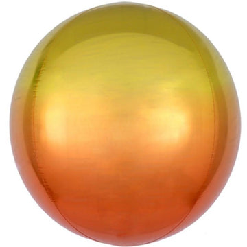 yellow orange ombre round orb balloon